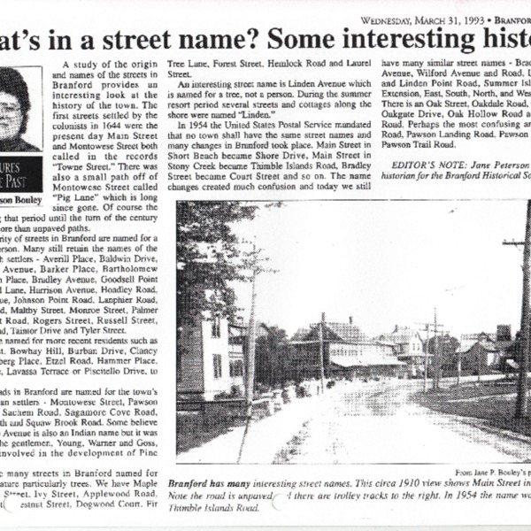 Pictures of the Past: Street Names