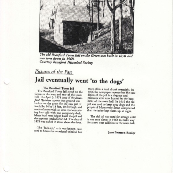 Pictures of the Past: Town Jail