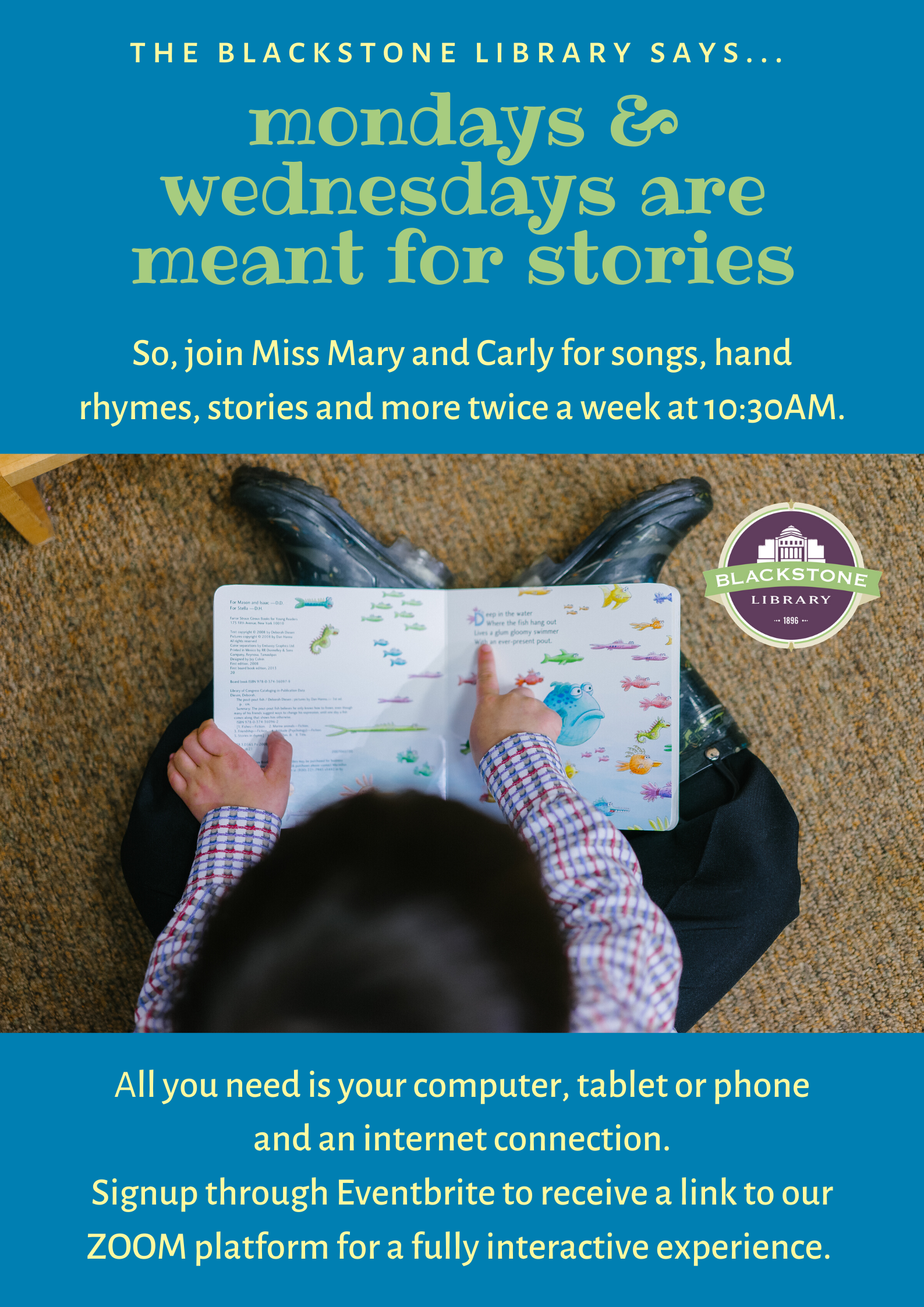 Monday Stories LIVE: A Virtual Storytime for ages 5 and under