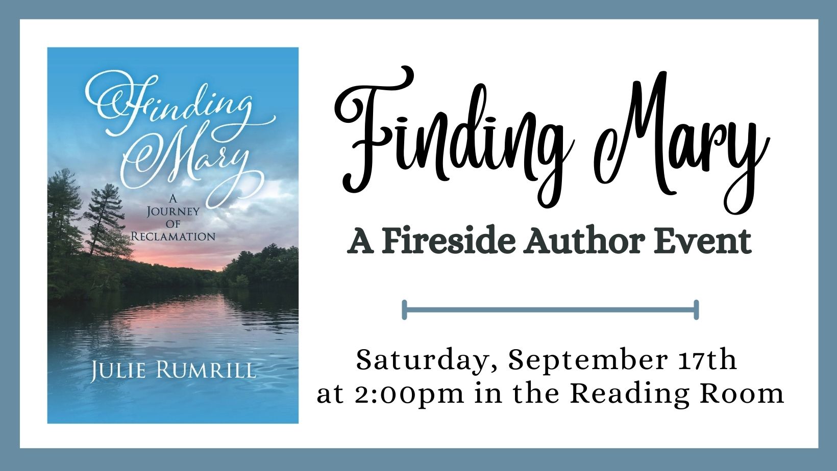 Finding Mary: A Fireside Author Event